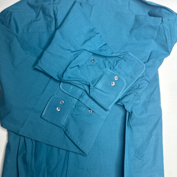 Calvin Klein Men’s Teal Dress Shirt 17/34-35 Regular Fit – New - Picture 2 of 7